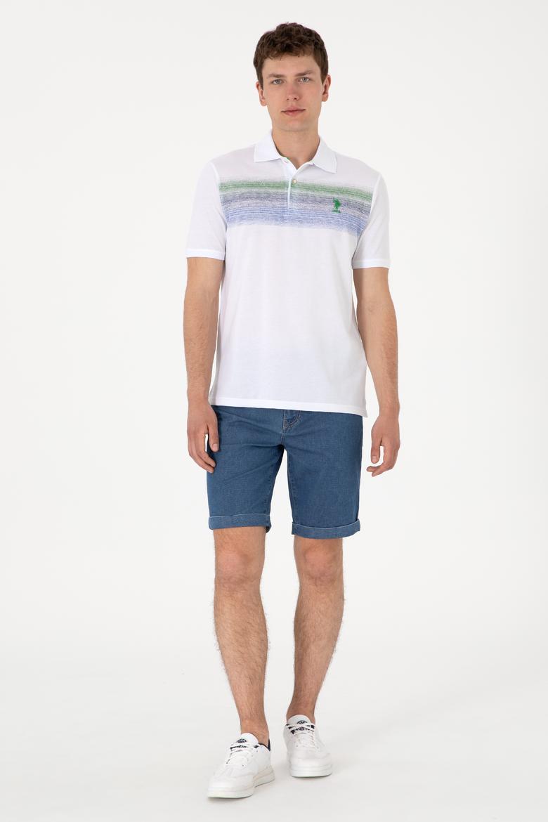 Erkek Regular Fit Polo Yaka Mavi Tişört - 50300365017