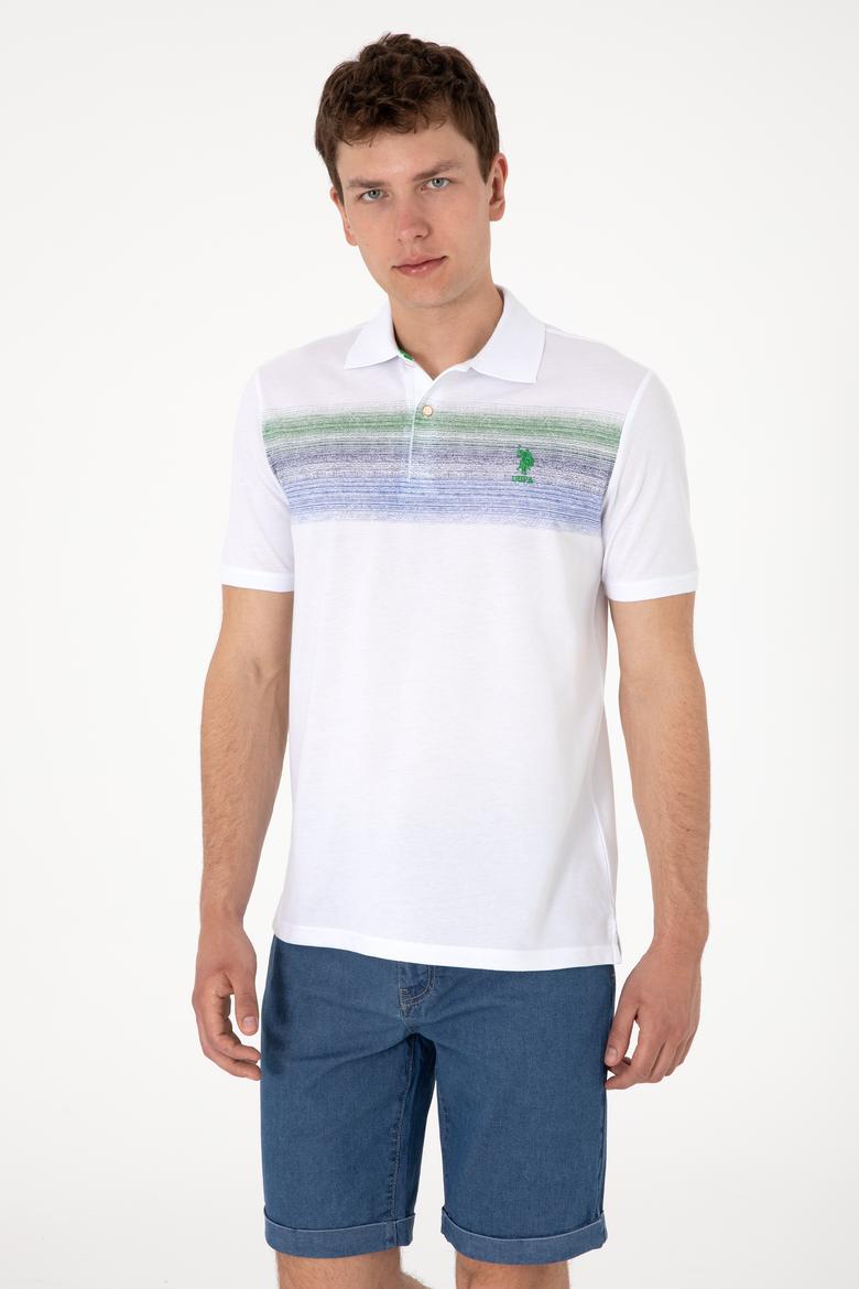 Erkek Regular Fit Polo Yaka Mavi Tişört - 50300365017