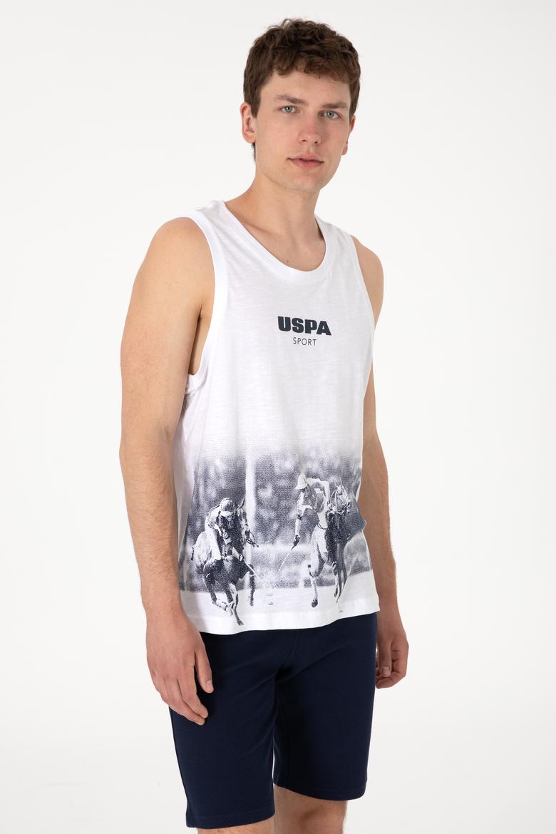 Erkek Regular Fit Bisiklet Yaka Beyaz Kolsuz Tişört - 50300111034