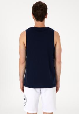 Erkek Regular Fit Bisiklet Yaka Lacivert Kolsuz Tişört - 50300111043