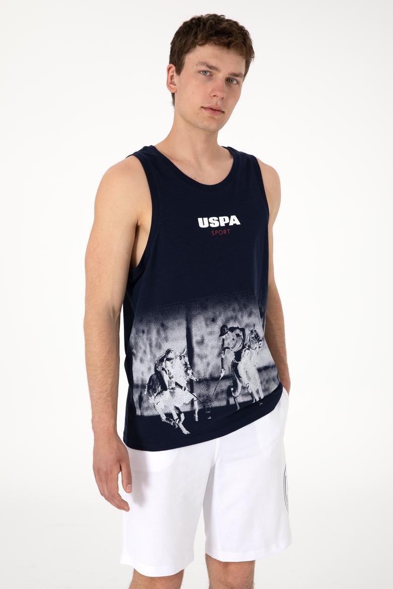 Erkek Regular Fit Bisiklet Yaka Lacivert Kolsuz Tişört - 50300111043