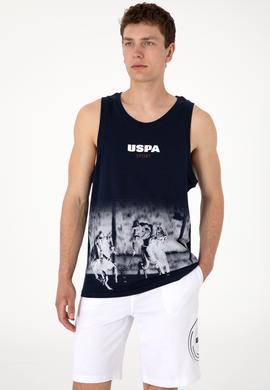 Erkek Regular Fit Bisiklet Yaka Lacivert Kolsuz Tişört - 50300111043