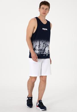 Erkek Regular Fit Bisiklet Yaka Lacivert Kolsuz Tişört - 50300111043