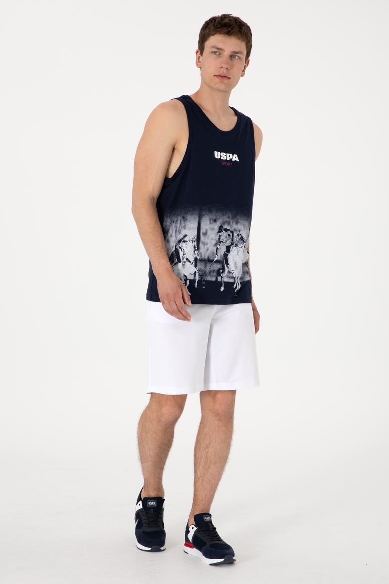 Erkek Regular Fit Bisiklet Yaka Lacivert Kolsuz Tişört - 50300111043