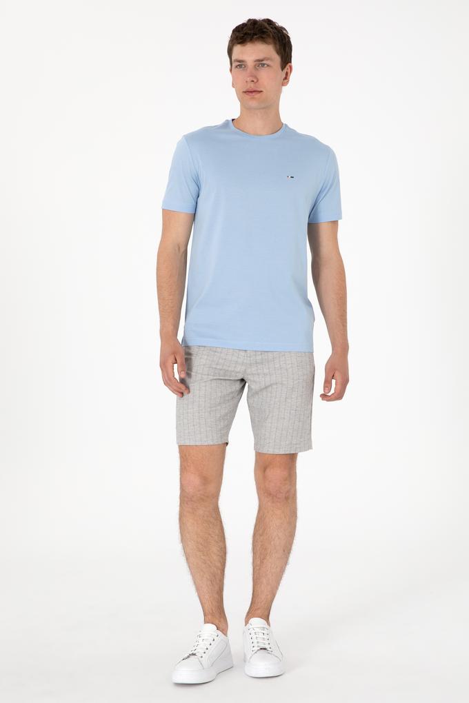 Erkek Açık Gri Dokuma Şort