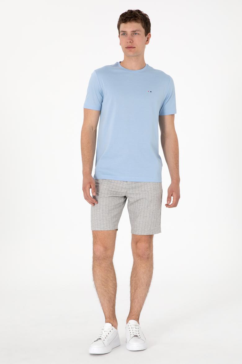 Erkek Açık Gri Dokuma Şort