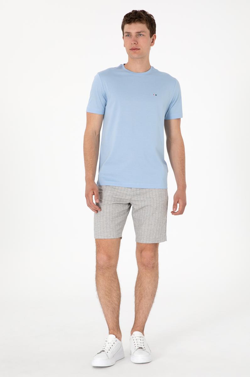 Erkek Açık Gri Dokuma Şort