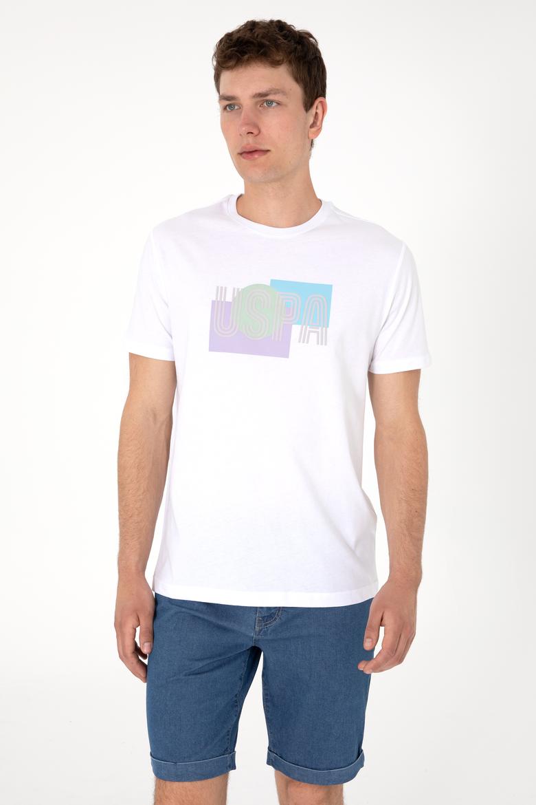 Erkek Regular Fit Beyaz Bisiklet Yaka Tişört - 50300593004