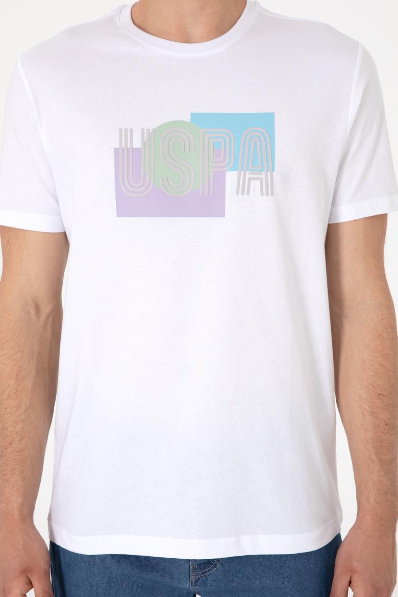 Erkek Regular Fit Beyaz Bisiklet Yaka Tişört - 50300593004