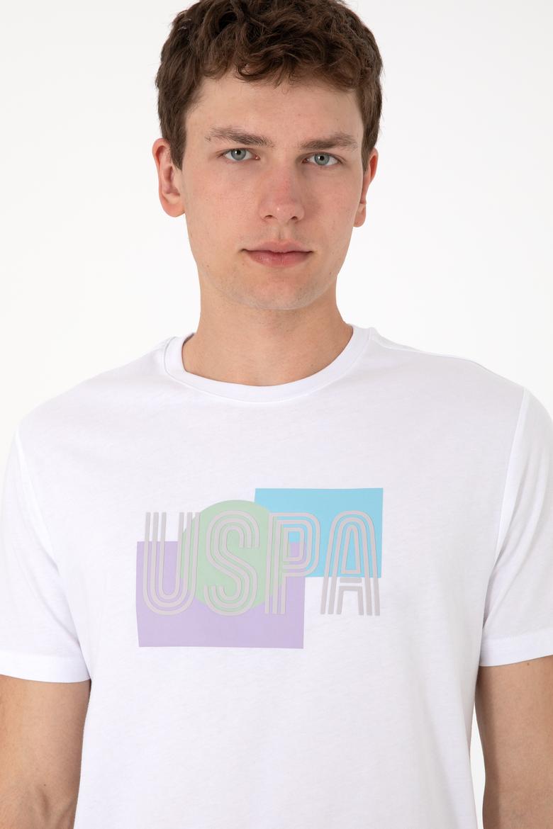 Erkek Regular Fit Beyaz Bisiklet Yaka Tişört - 50300593004