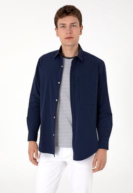 Erkek Lacivert Uzun Kollu Gömlek - 50301077001