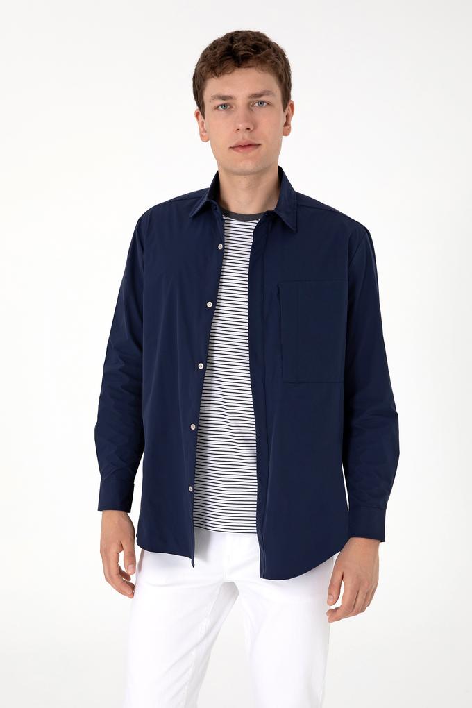 Erkek Lacivert Uzun Kollu Gömlek