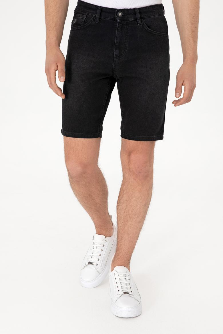Erkek Siyah Jean Şort - 50304344003