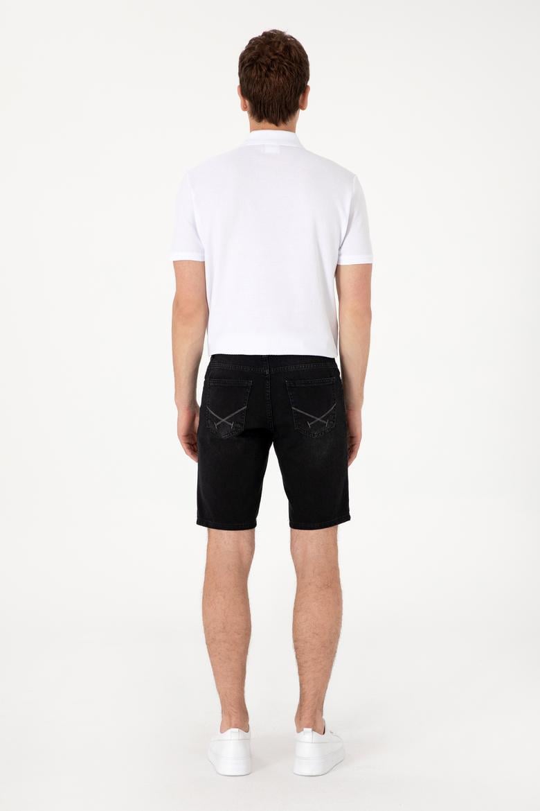 Erkek Siyah Jean Şort - 50304344003