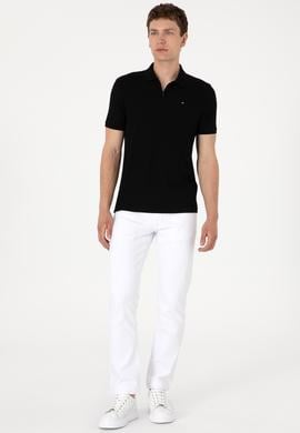 Erkek Regular Fit Fermuarlı Siyah Dokulu Tişört - 50299583021