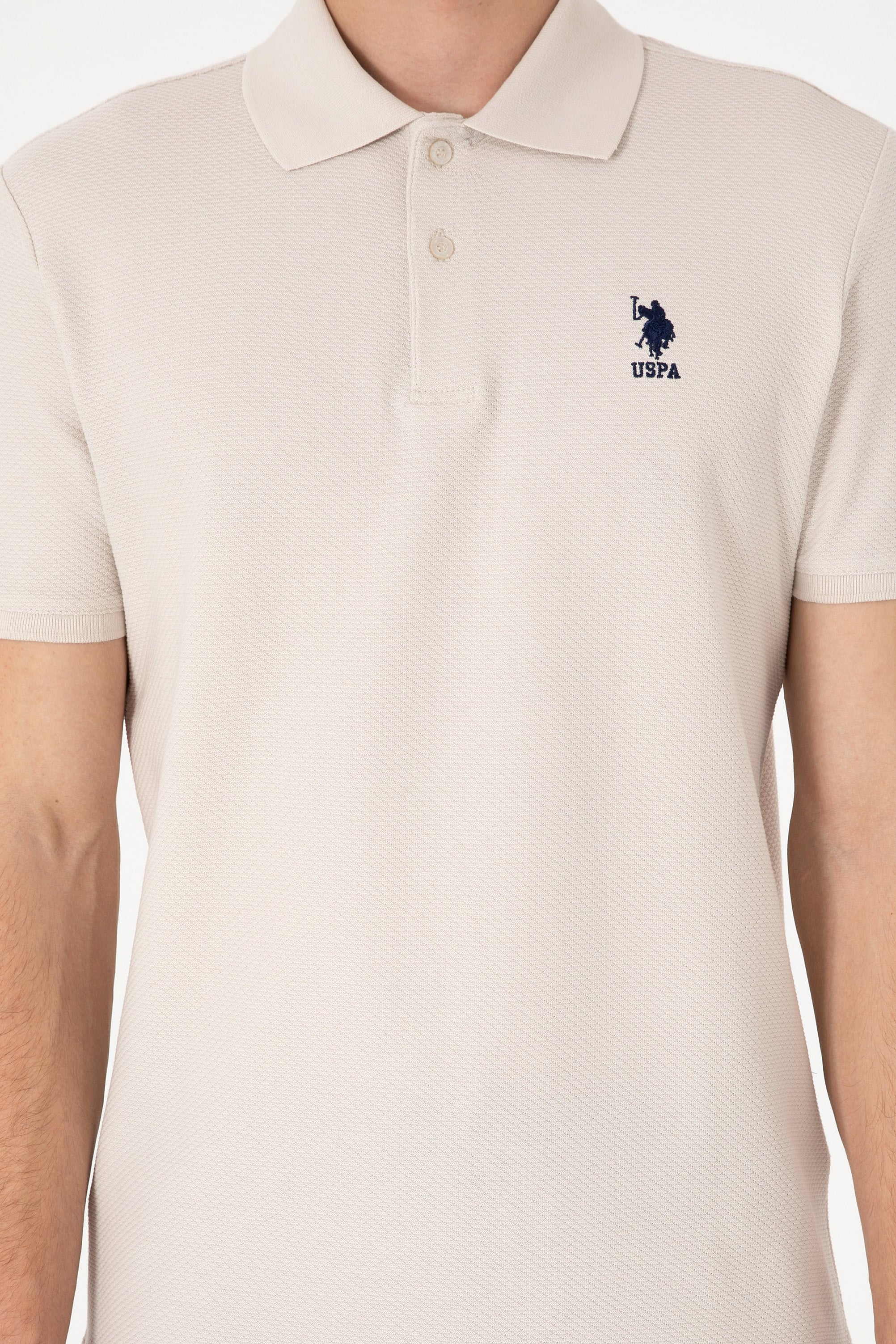 Erkek Regular Fit Polo Yaka Taş Dokulu Tişört - Image 6
