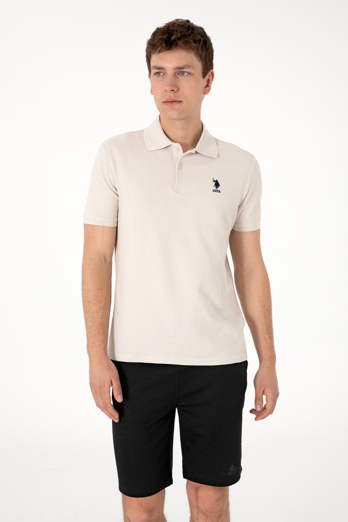Erkek Regular Fit Polo Yaka Taş Dokulu Tişört