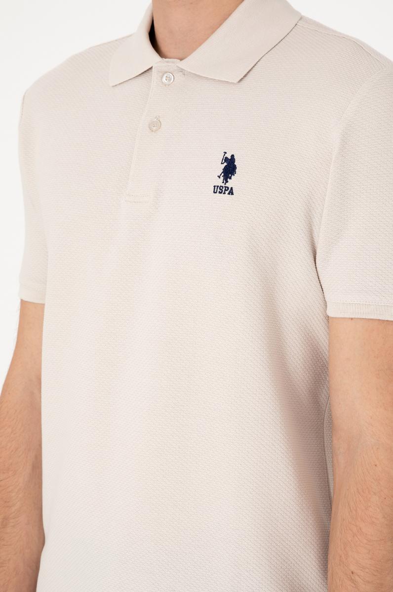 Erkek Regular Fit Polo Yaka Taş Dokulu Tişört