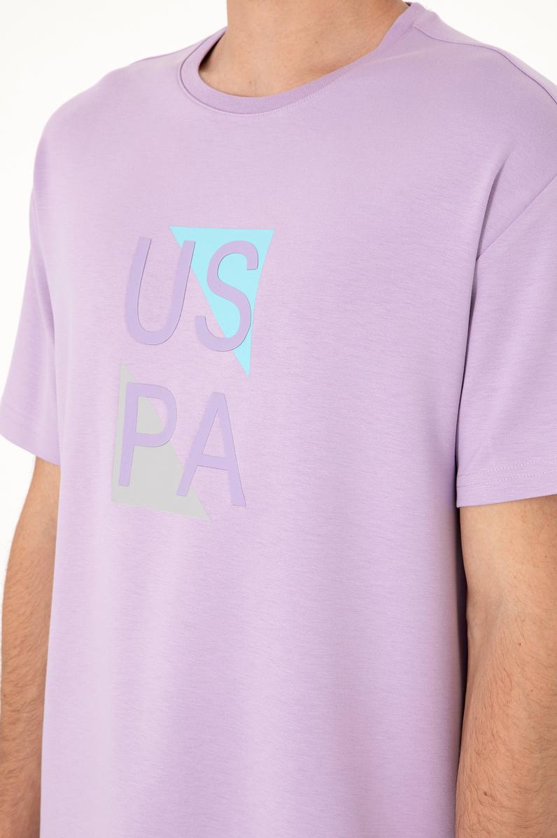 Erkek Comfort Fit Lila Bisiklet Yaka Tişört