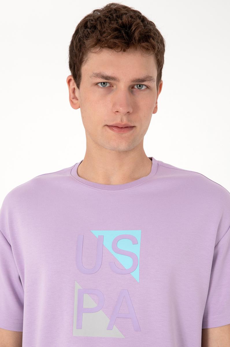 Erkek Comfort Fit Lila Bisiklet Yaka Tişört