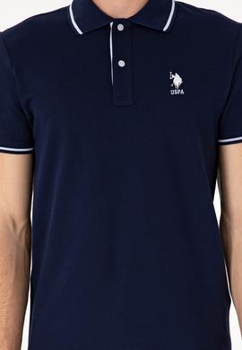 Erkek Slim Fit Polo Yaka Lacivert Basic Tişört - 50305980031