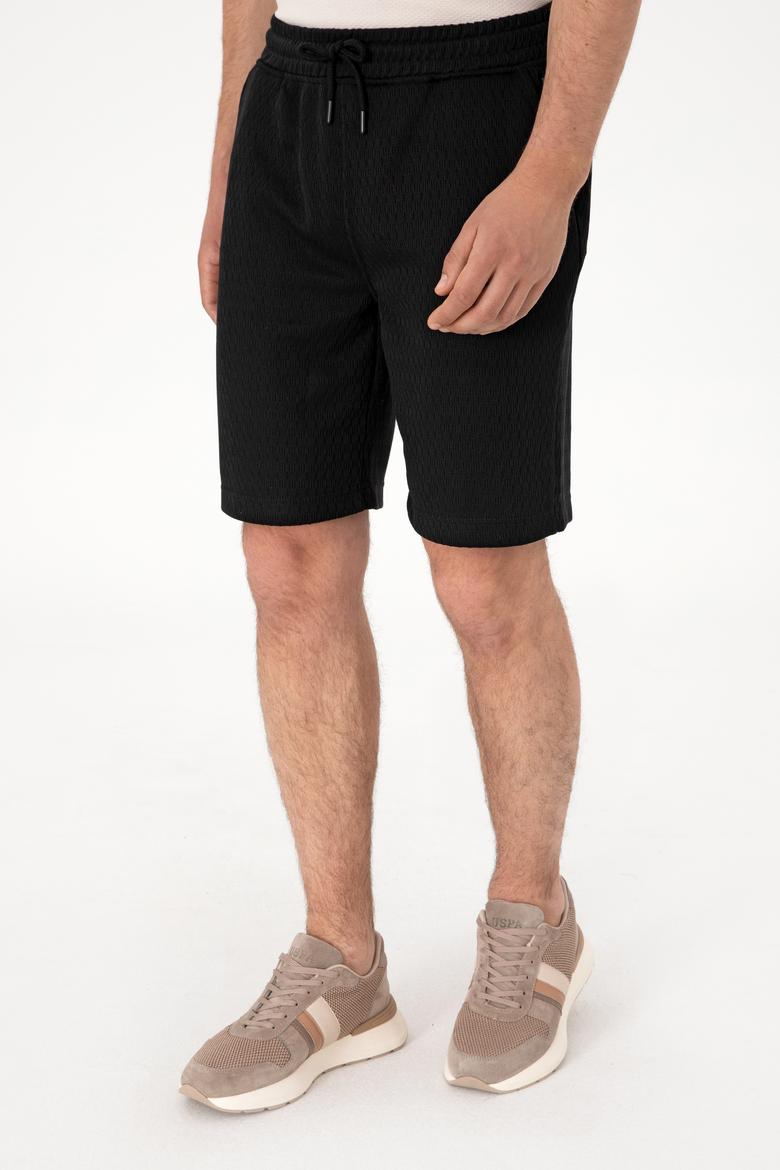 Erkek Siyah Örme Şort - 50308794016