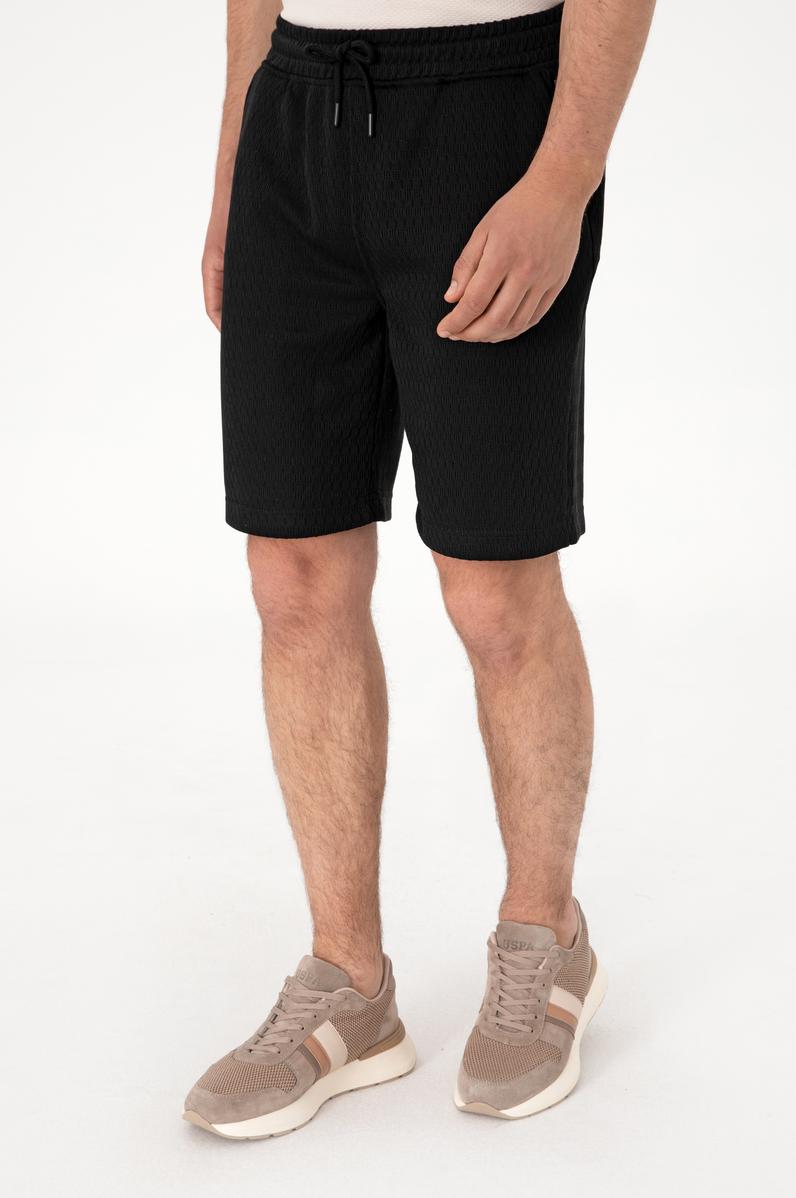 Erkek Siyah Örme Şort