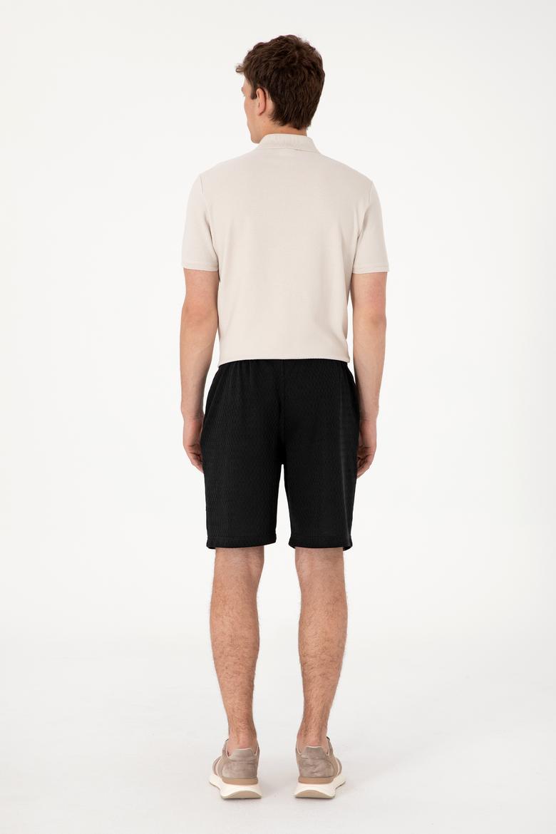 Erkek Siyah Örme Şort - 50308794016