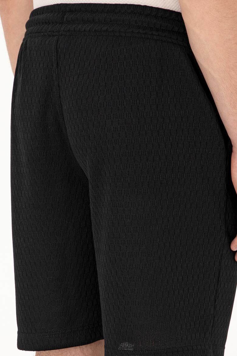 Erkek Siyah Örme Şort - 50308794016