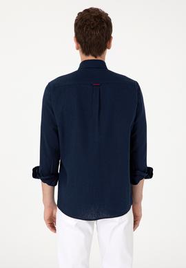 Erkek Lacivert Uzun Kollu Gömlek - 50299578014