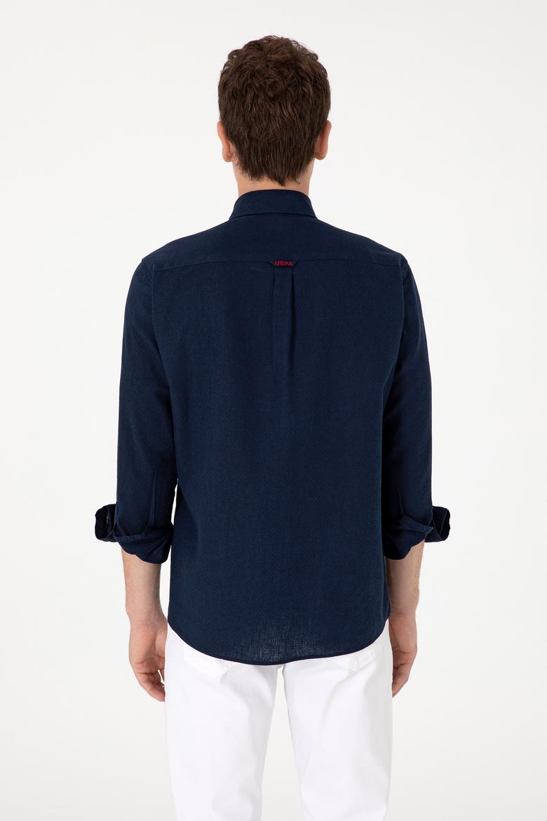 Erkek Lacivert Uzun Kollu Gömlek - 50299578014
