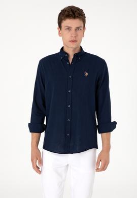 Erkek Lacivert Uzun Kollu Gömlek - 50299578014