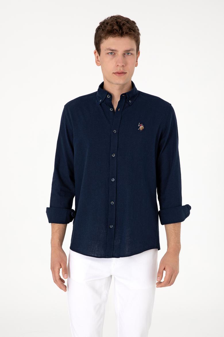 Erkek Lacivert Uzun Kollu Gömlek