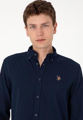 Erkek Lacivert Uzun Kollu Gömlek - 50299578014