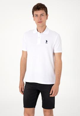 Erkek Regular Fit Polo Yaka Beyaz Dokulu Tişört - 50300165007