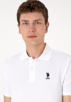 Erkek Regular Fit Polo Yaka Beyaz Dokulu Tişört - 50300165007