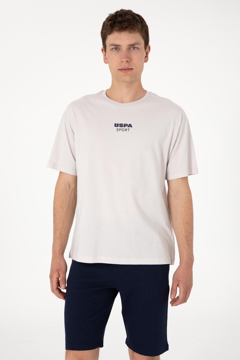 Erkek Comfort Fit Bisiklet Yaka Açık Gri Tişört - 50299970009