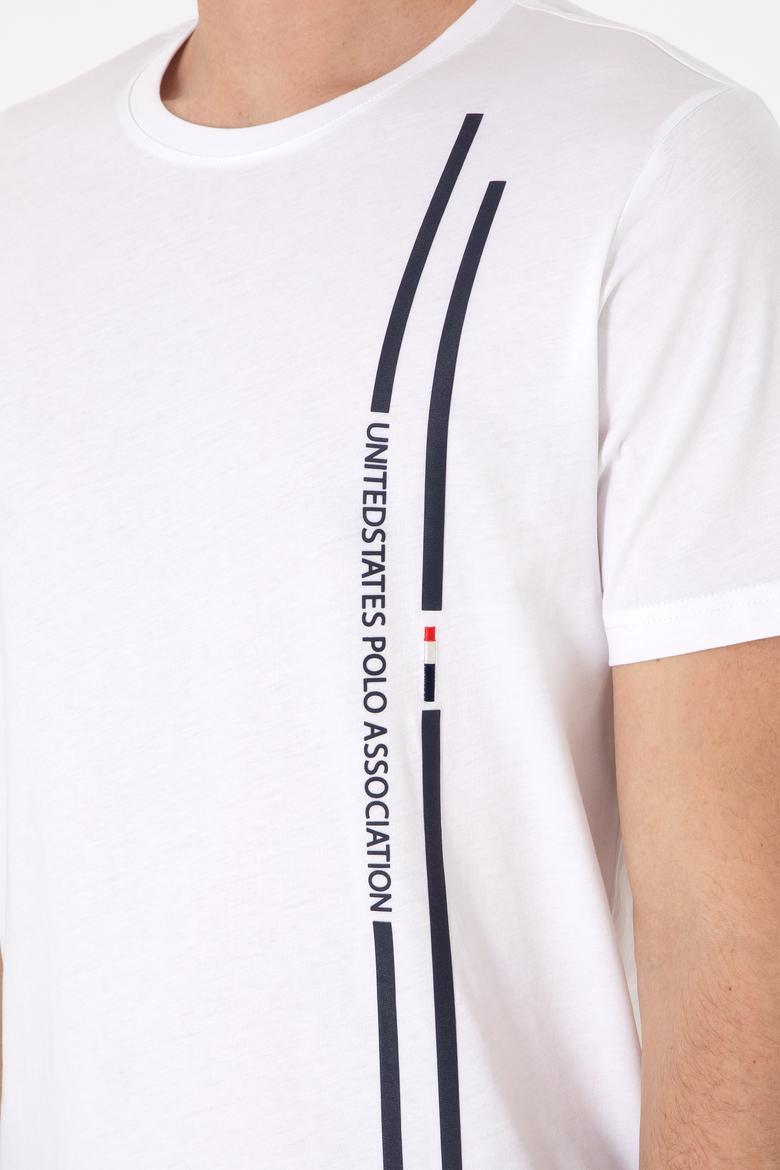 Erkek Regular Fit Bisiklet Yaka Beyaz Tişört - 50299763004