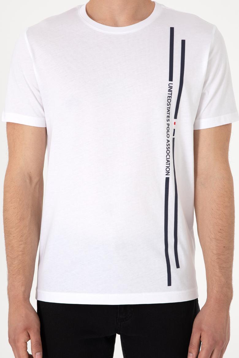 Erkek Regular Fit Bisiklet Yaka Beyaz Tişört - 50299763004