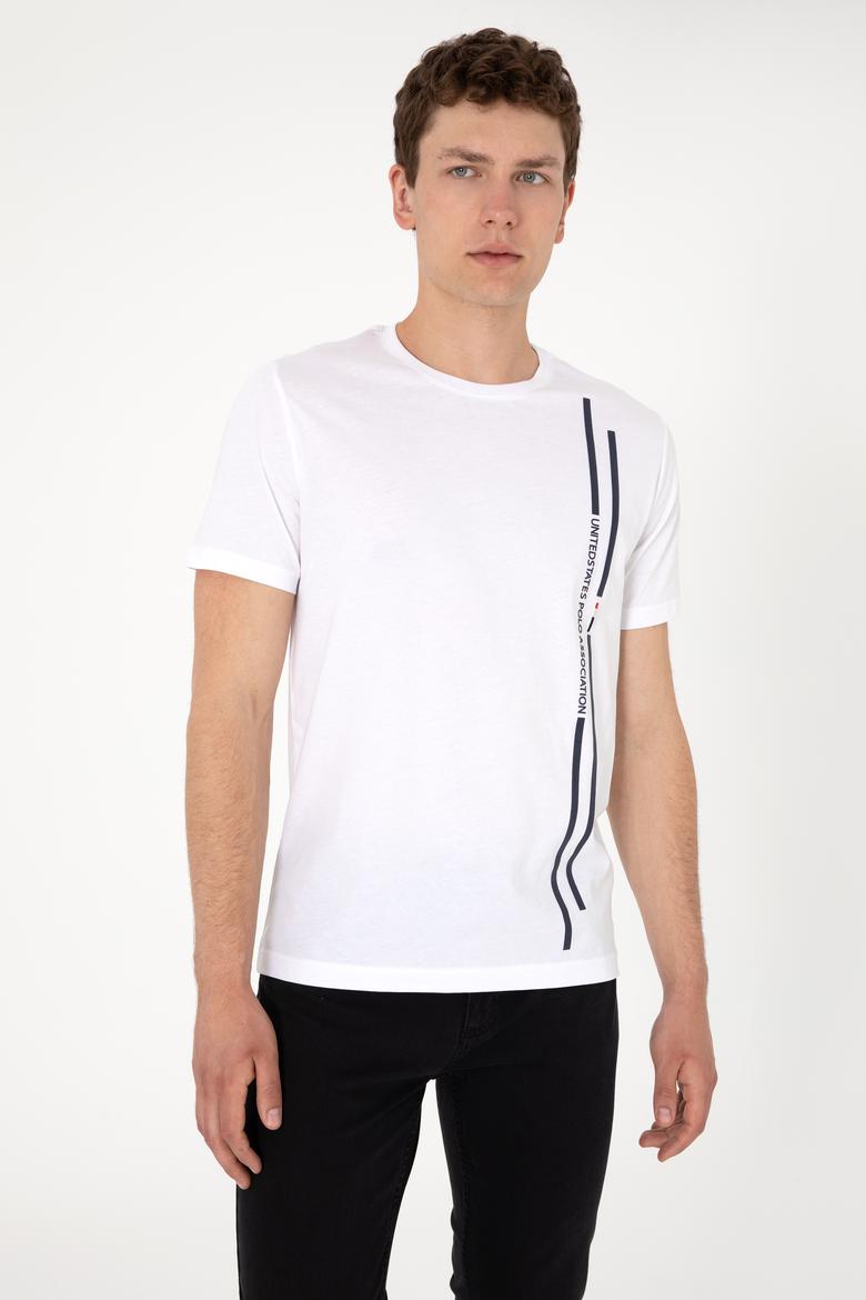 Erkek Regular Fit Bisiklet Yaka Beyaz Tişört - 50299763004