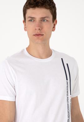 Erkek Regular Fit Bisiklet Yaka Beyaz Tişört - 50299763004