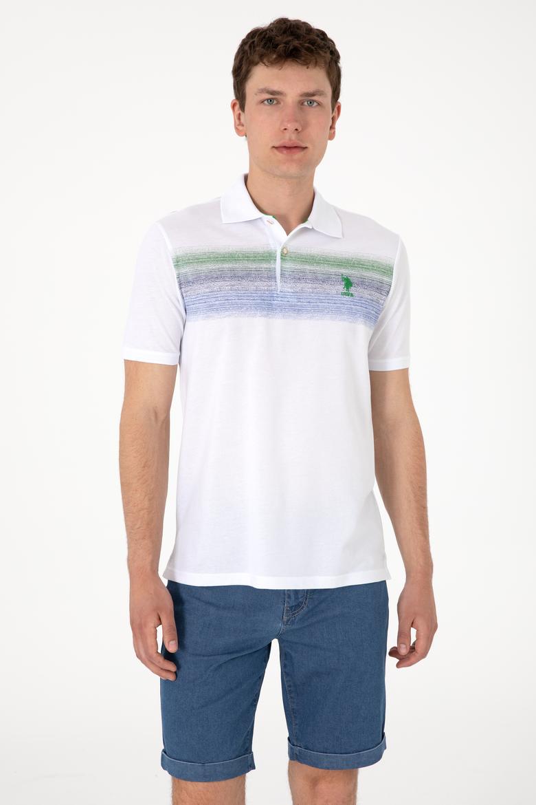 Erkek Regular Fit Polo Yaka Mavi Tişört