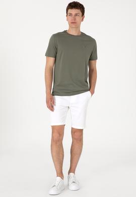 Erkek Regular Fit Bisiklet Yaka Koyu Haki Basic Tişört - 50297999068