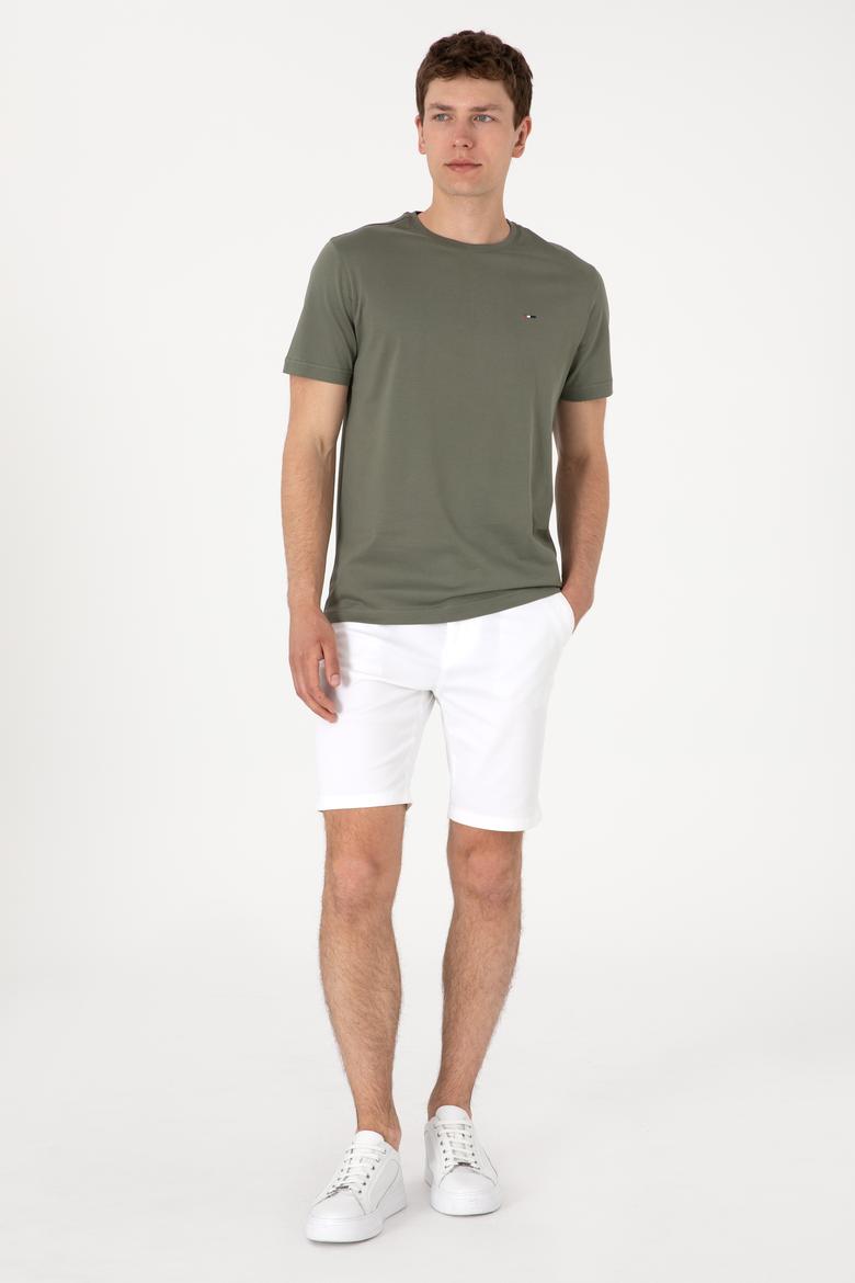 Erkek Regular Fit Bisiklet Yaka Koyu Haki Basic Tişört - 50297999068