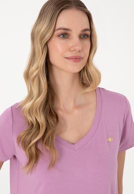 Kadın Fuşya Basic Tişört - 50300829083
