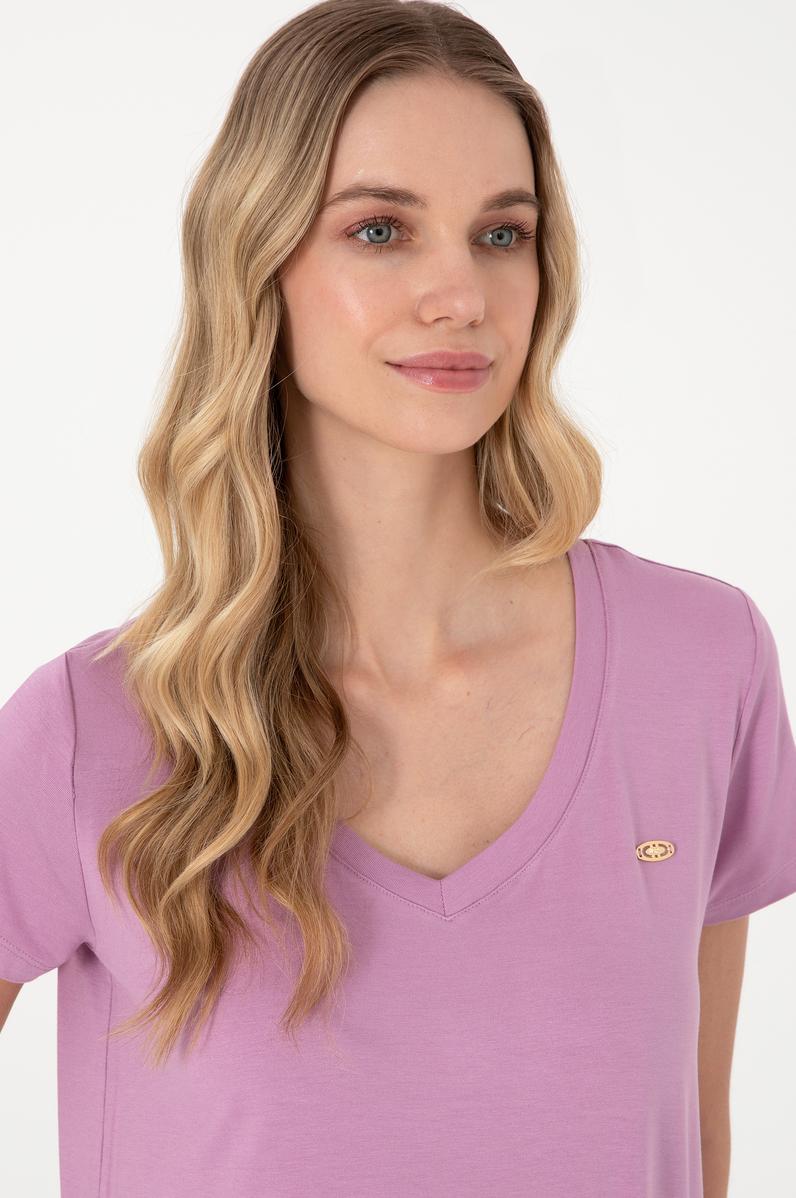 Kadın Fuşya Basic Tişört