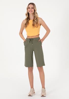 Kadın Koyu Haki Örme Şort - 50300866022