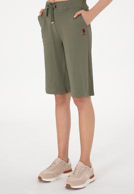 Kadın Koyu Haki Örme Şort - 50300866022