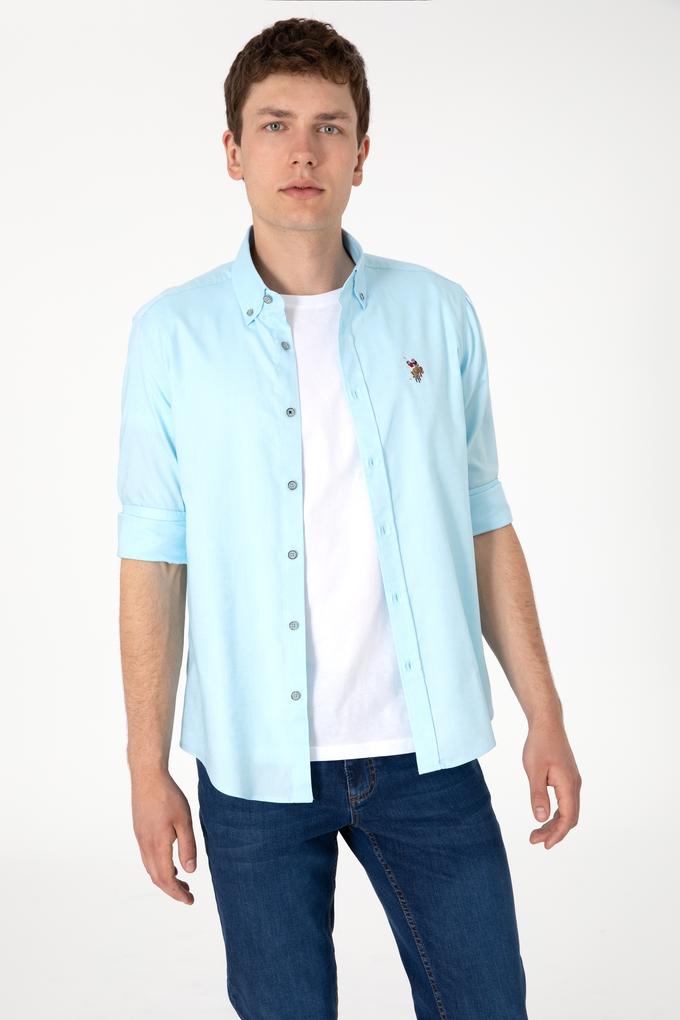 Erkek Aqua Uzun Kollu Basic Gömlek