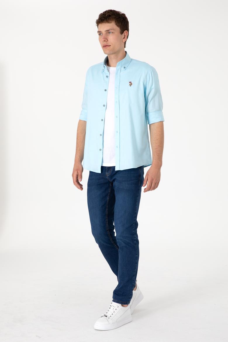 Erkek Aqua Uzun Kollu Basic Gömlek - 50297897059